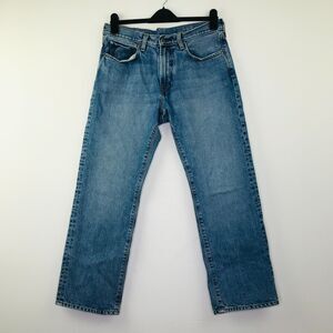 Gap 1969 Men's 31x28 Blue Jeans Easy Straight Leg Whiskered Light Wash Denim F